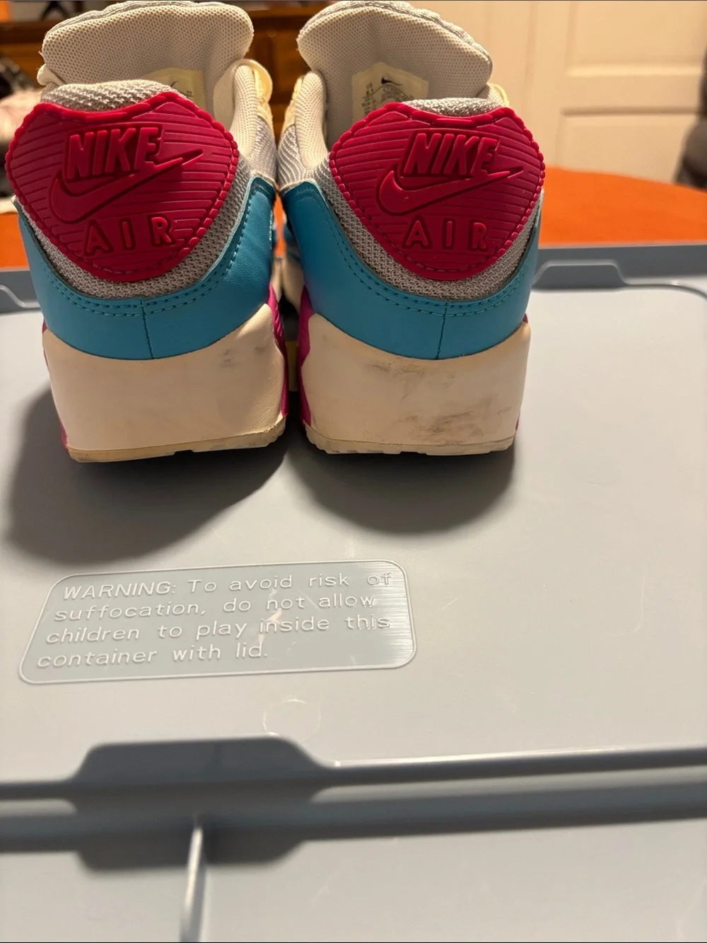 Nike Air Max Sneakers in Cream, Pink & Blue Classic